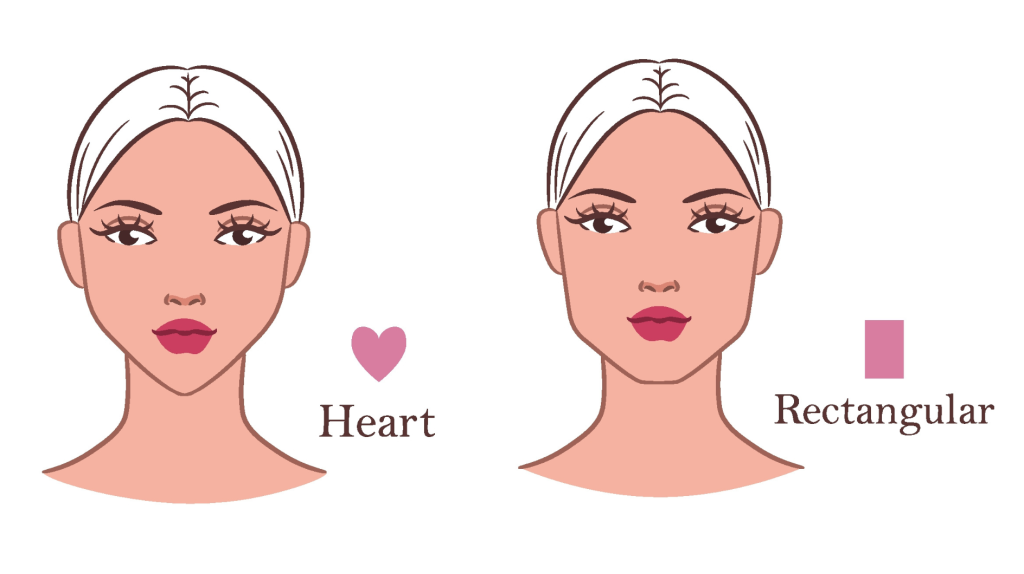 Zwei Beispiele von Gesichtsformen