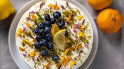frische Zitronentorte mit Blaubeeren
