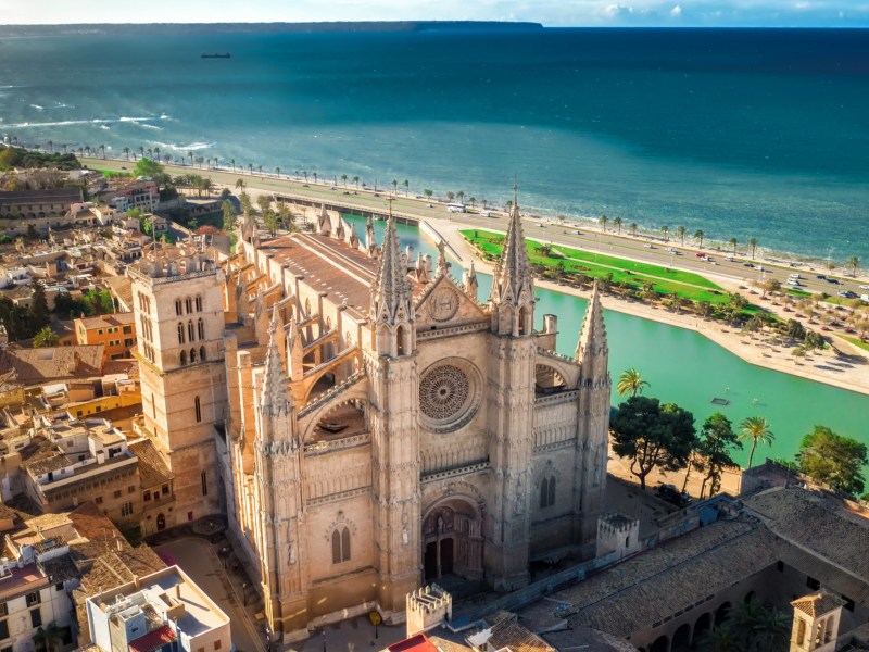 Palma de Mallorca Kathedrale aus Vogelperspektive