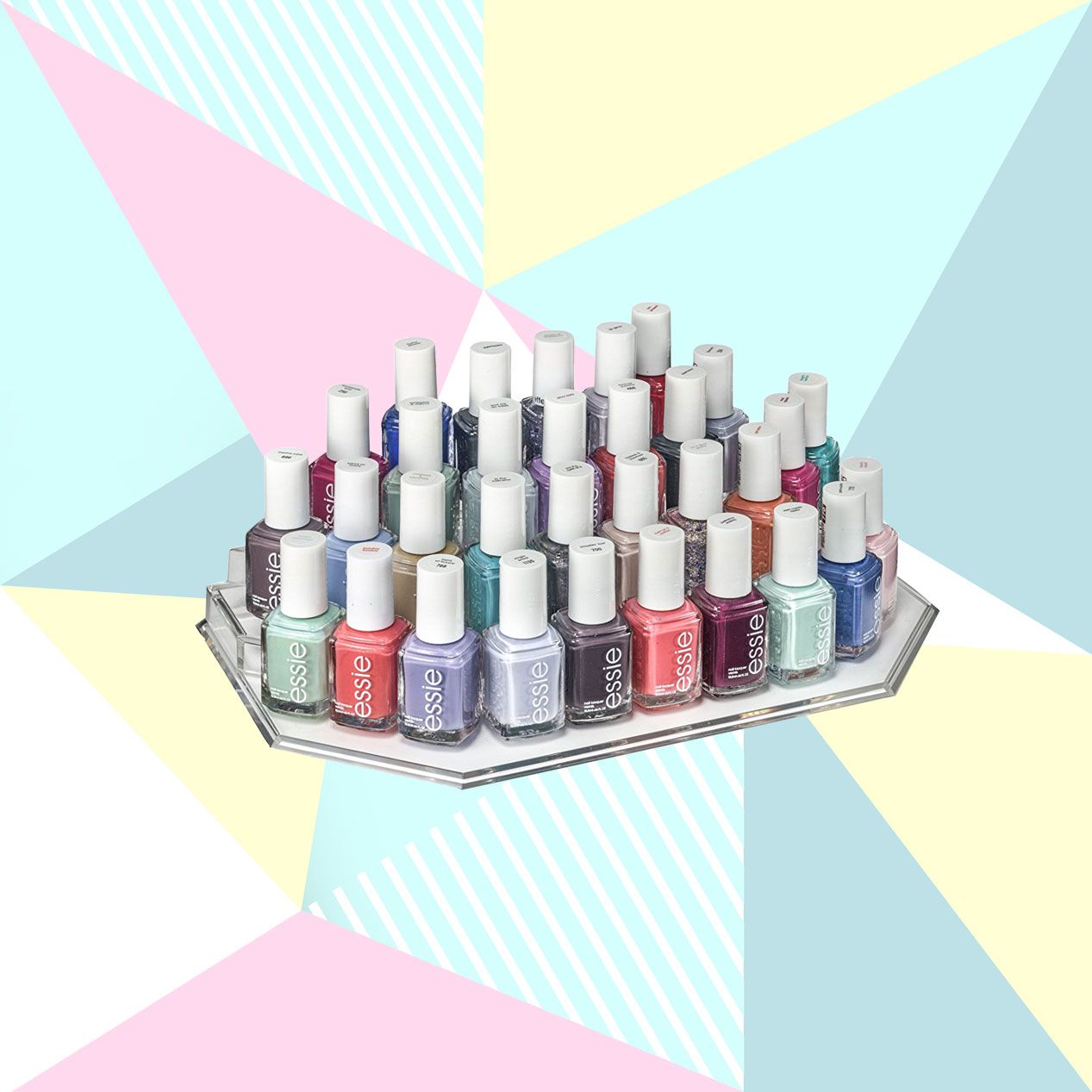 Mit diesem Plateau-St&auml;nder hast du alle deine Nagellacke im Blick.