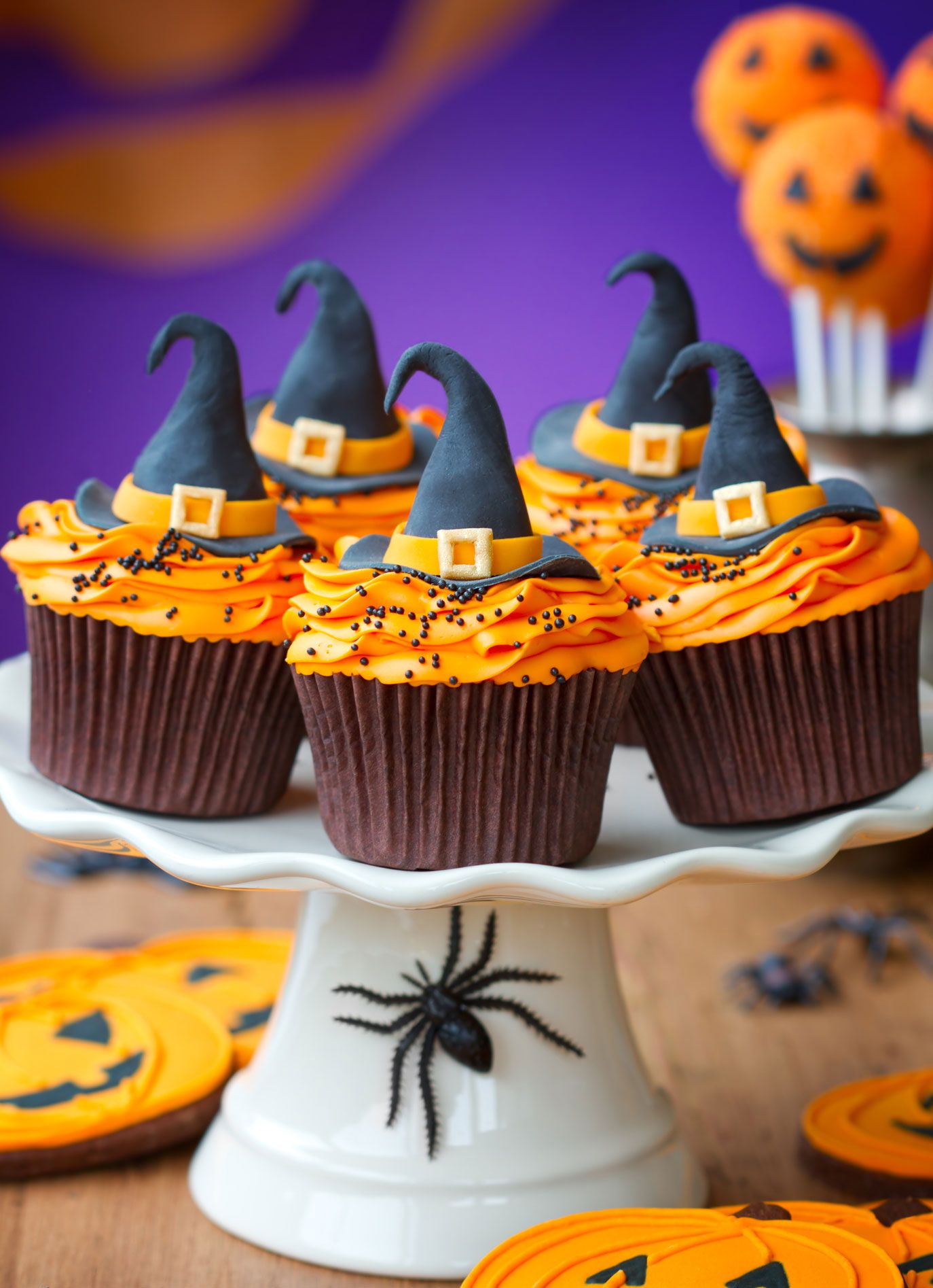 Hexenhut-Cupcakes für Halloween