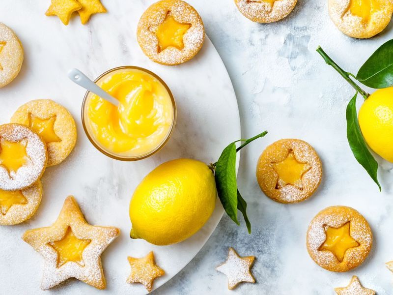 Zitronenplätzchen: Rezept mit selbstgemachter Lemon Curd