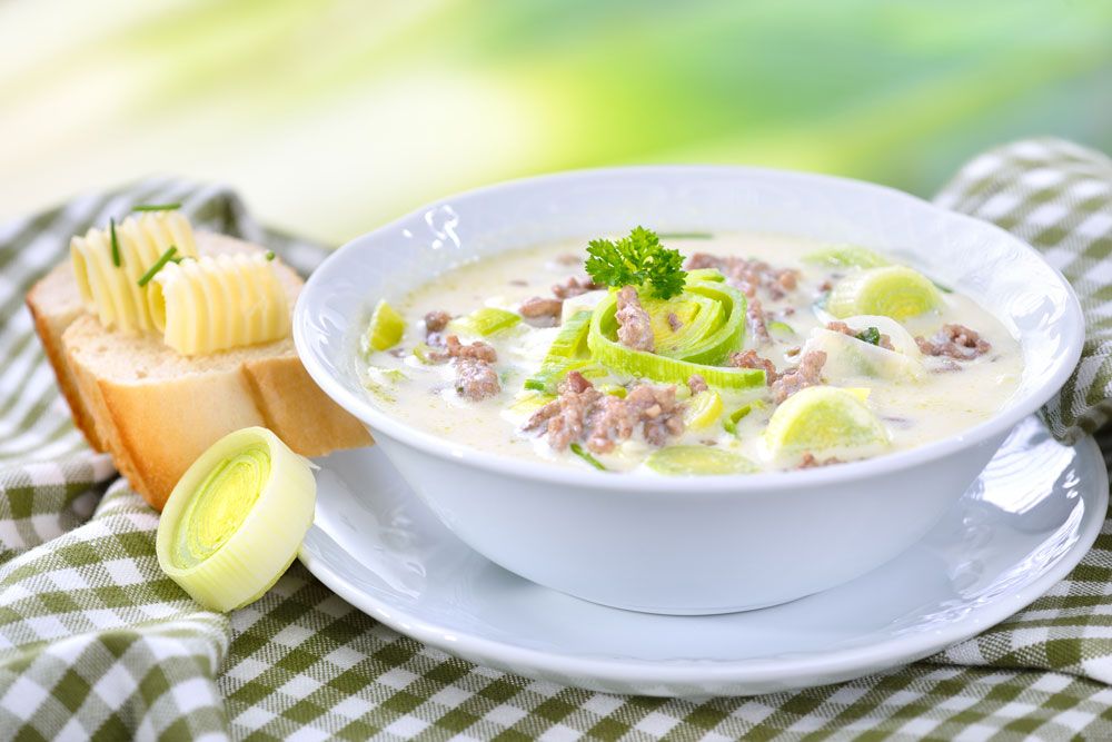 Lauch-Käse-Hack-Suppe