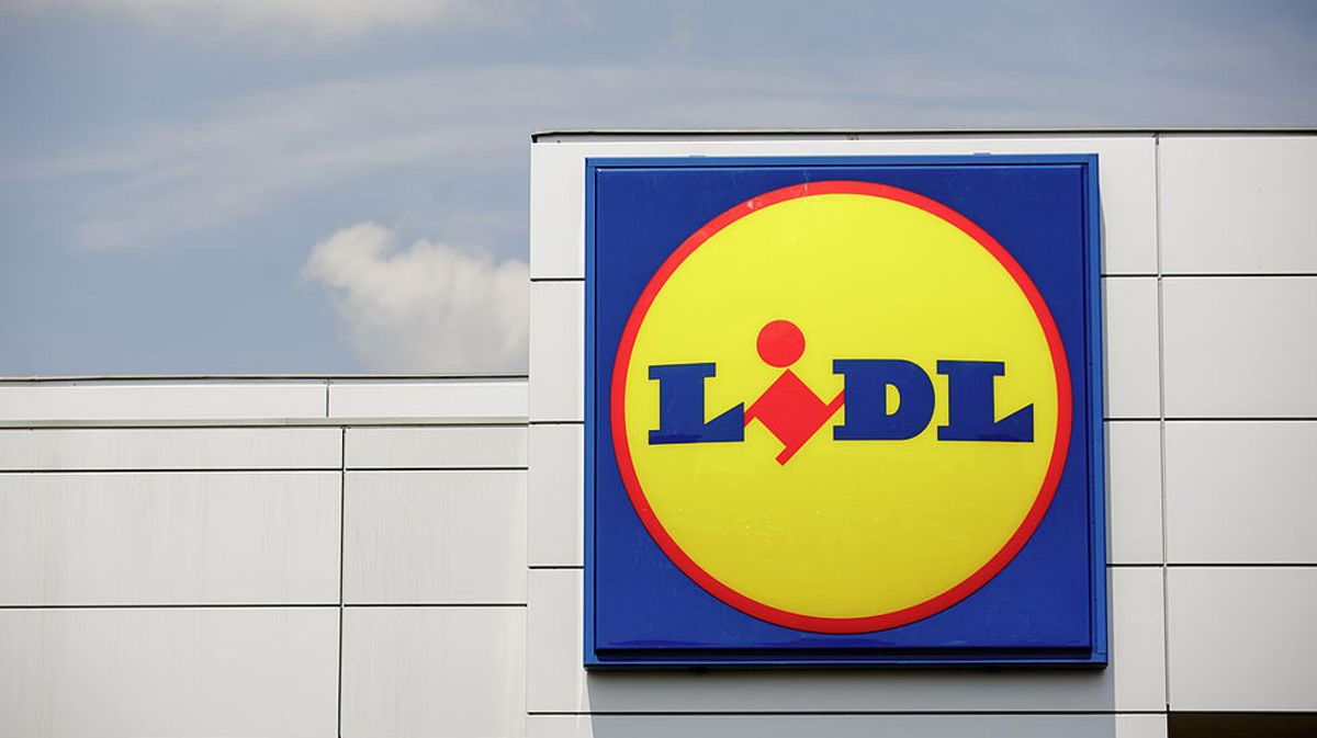 Lidl Tafel an einem Store.