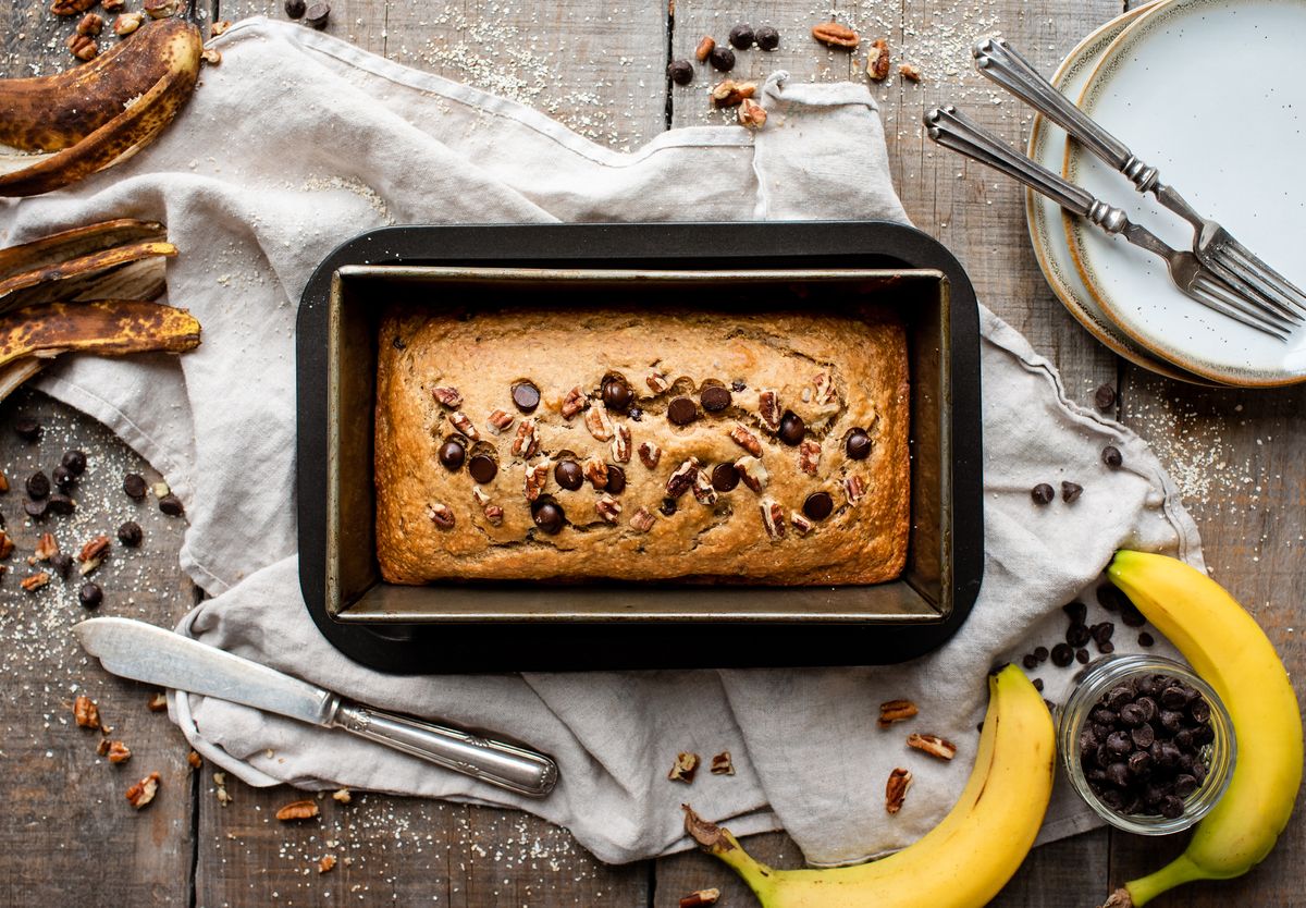 Bananenkuchen mit Schokoflocken