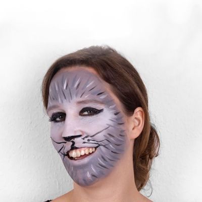 Eine niedliche Katze für Karneval schminken
