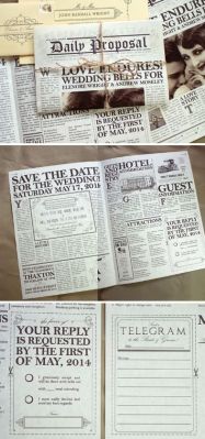 Zeitung als Hochzeitseinladung