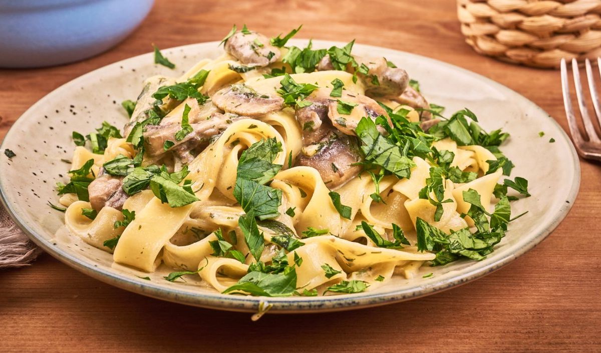 Nudeln mit Champignons