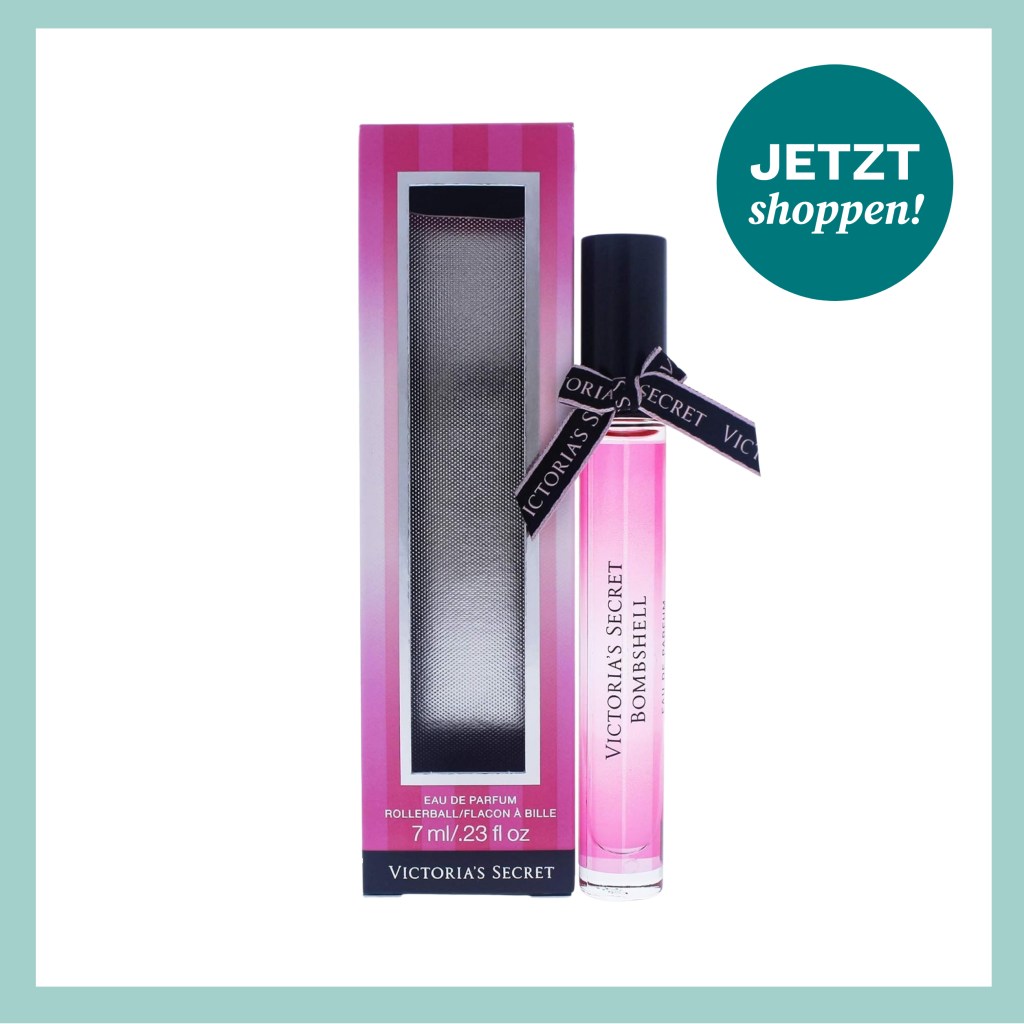 Pinker Mini-Flakon mit schwarzer Schleife von Victoria's Secret