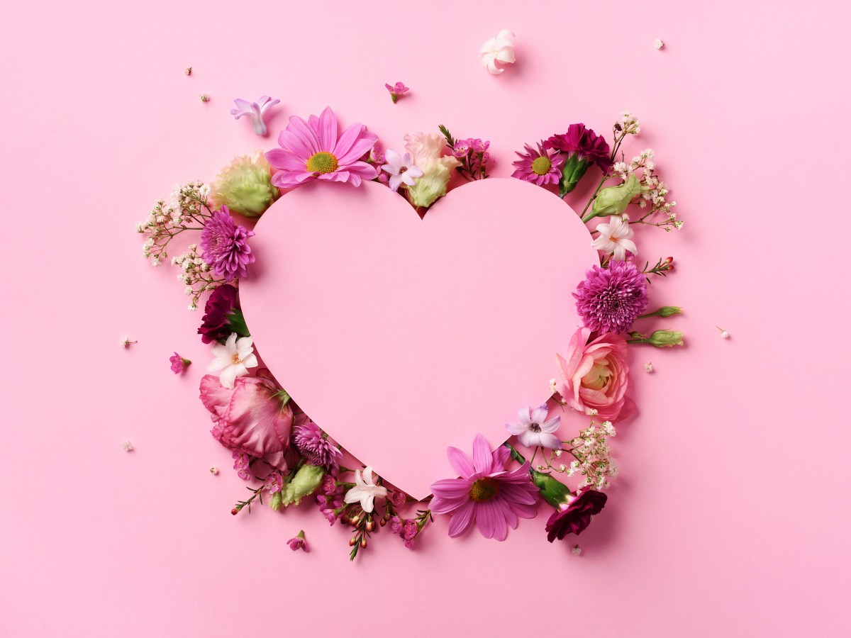 Herz mit Blumen als Liebesspruch