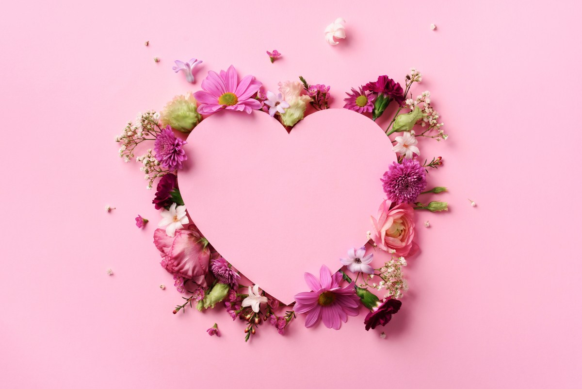 Herz mit Blumen als Liebesspruch