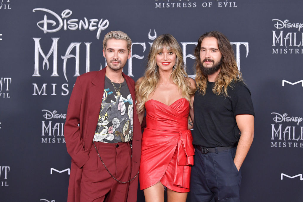 Tom und Bill Kaulitz zusammen mit Heidi Klum bei der "Maleficent" Premiere.