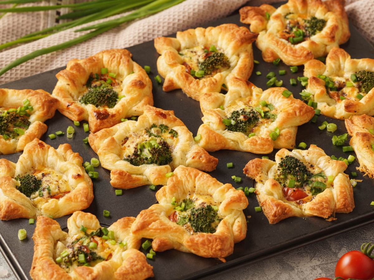 Blätterteig Muffins mit Brokkoli.