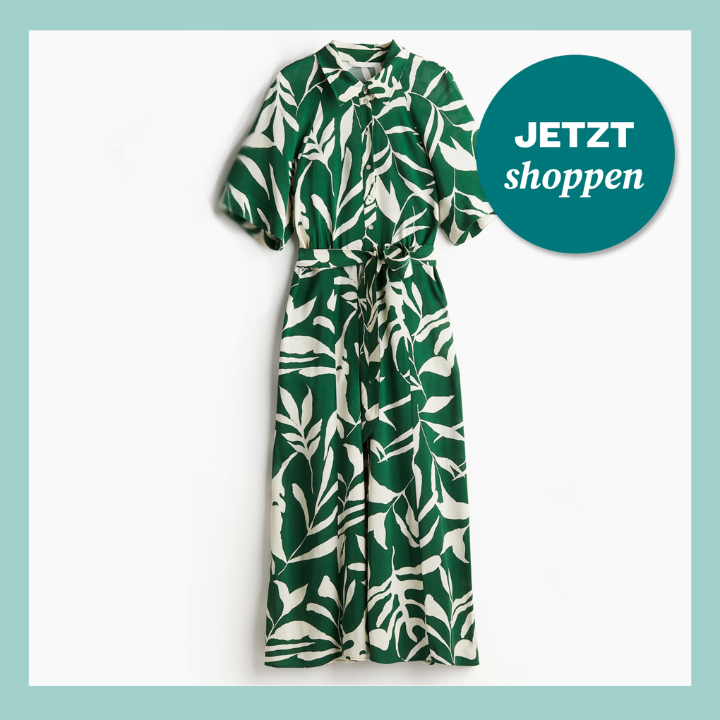 Kleid H&M mit Bl&auml;tter-Print