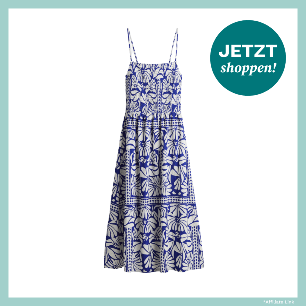 Blau gemustertes Trägerkleid