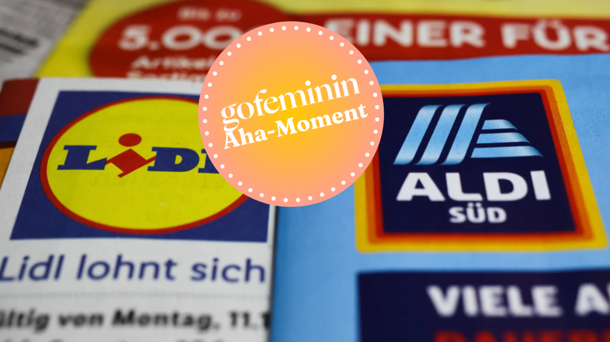 Prospekte von Lidl, Aldi und Netto daneben das gofeminin Logo
