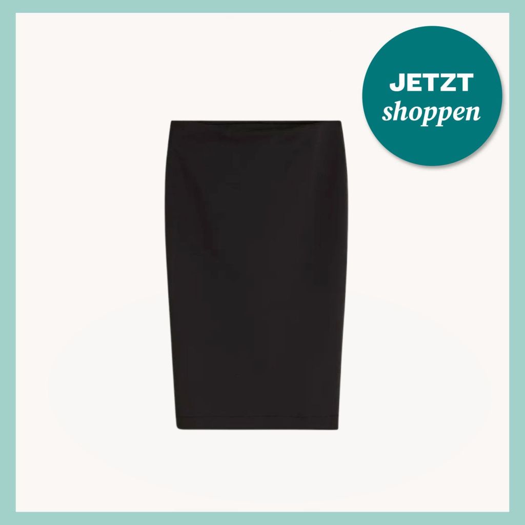 schwarzer Bleistiftrock knielang mit Rei&szlig;verschluss hinten