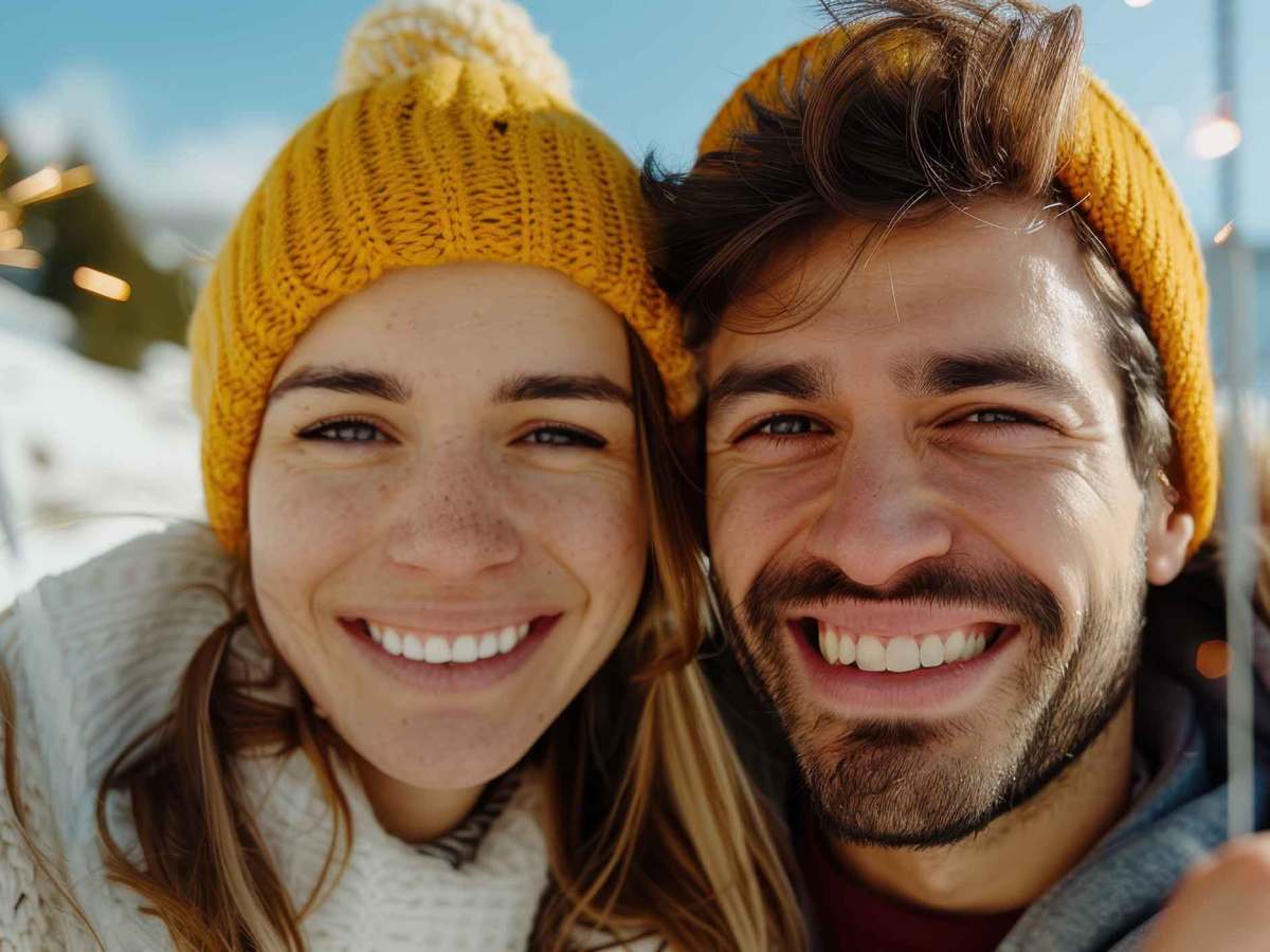 Frau und Mann l&auml;cheln in die Kamera.