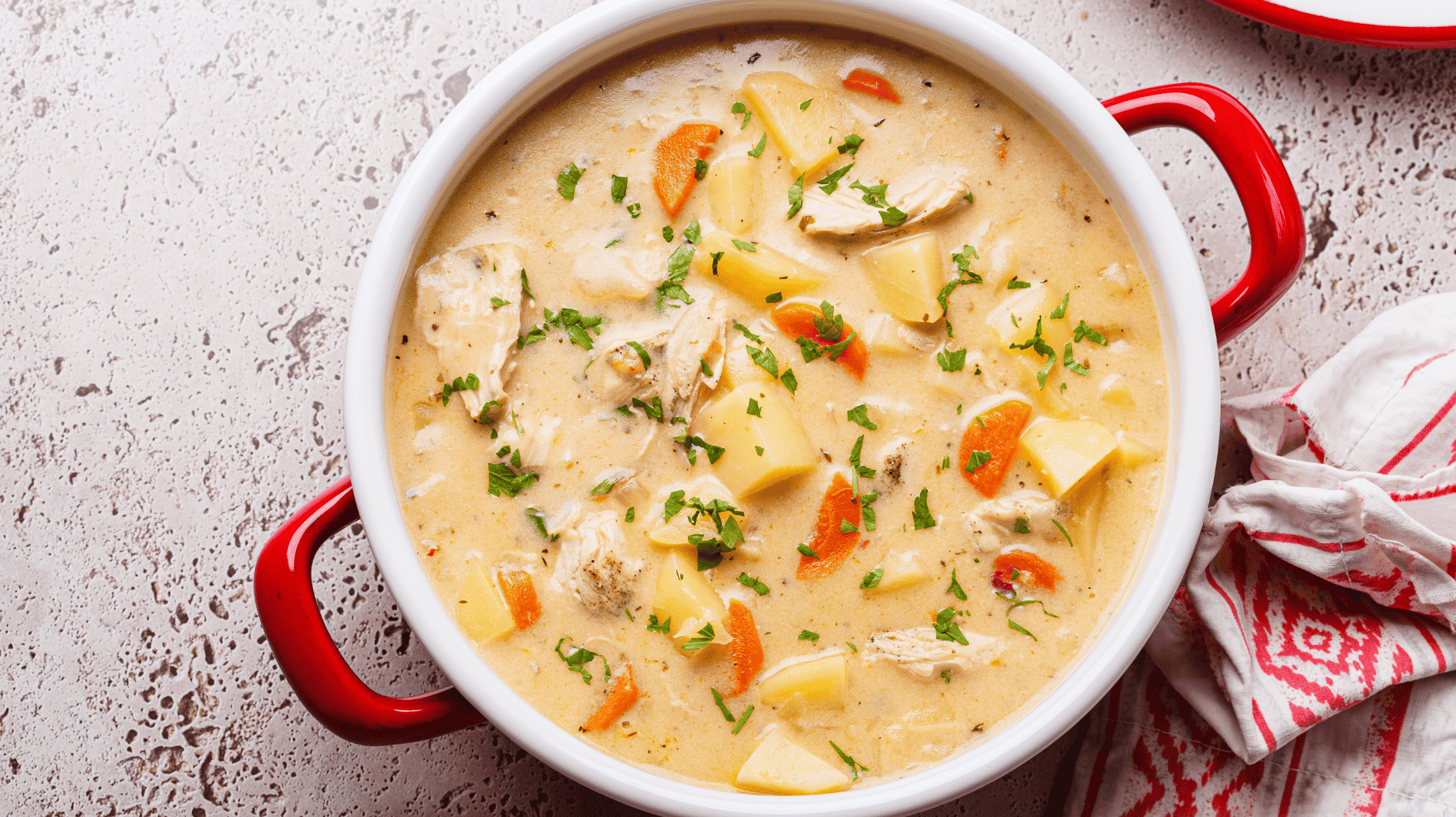 Einfaches Rezept für eine Kartoffel-Hühnersuppe