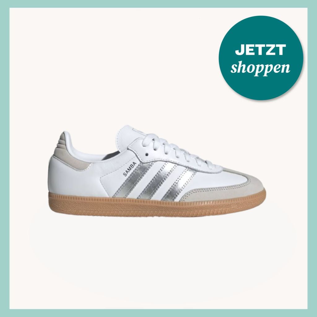 Originals Samba OG Schuh in Weiß mit silbernen Streifen