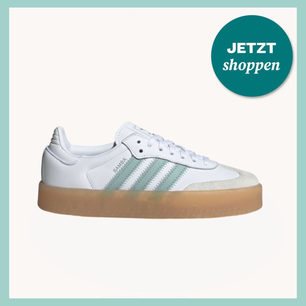 Originals Sambae Schuh in Weiß mit hellblauen Streifen