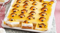 Kuchen mit Mandarinen, die wie K&auml;fer aussehen.