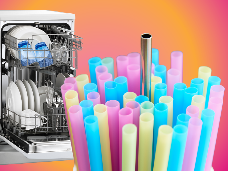 Spülmaschine mit Strohhalmen