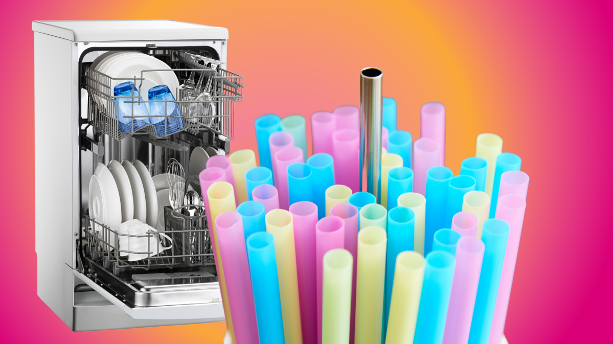 Spülmaschine mit Strohhalmen