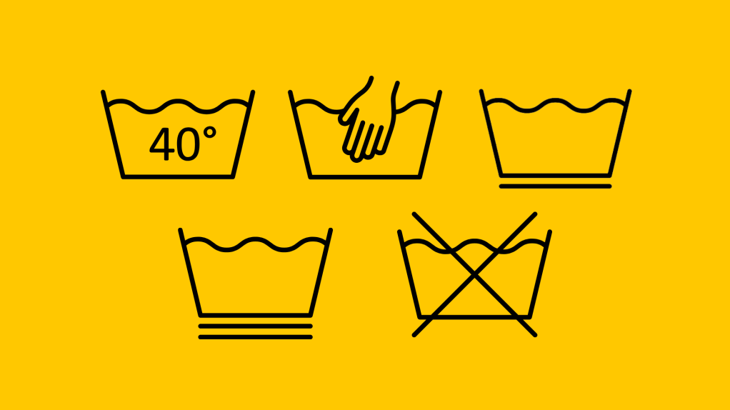 Waschsymbole fürs Waschen.