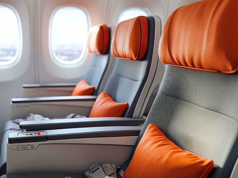 Innenraum eines Passagierflugzeugs.