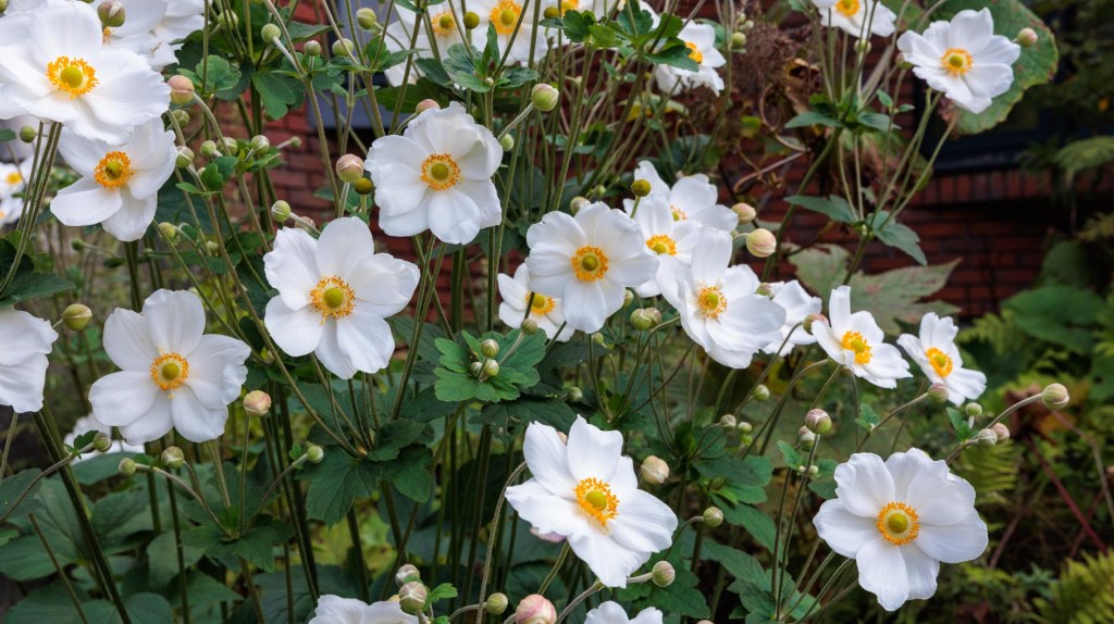 Herbst-Anemone im Garten