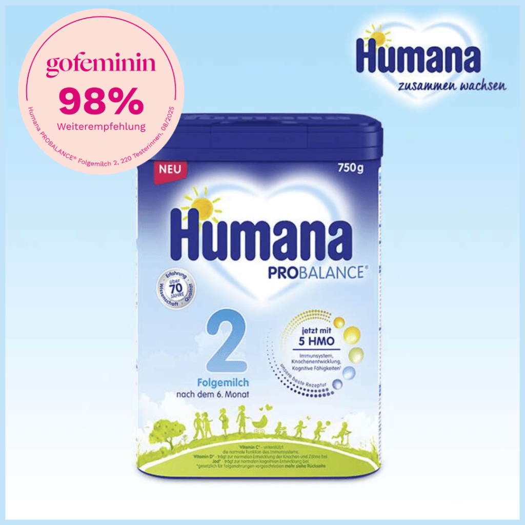Humana Folgemilch 2 Produktbild mit Testergebnis