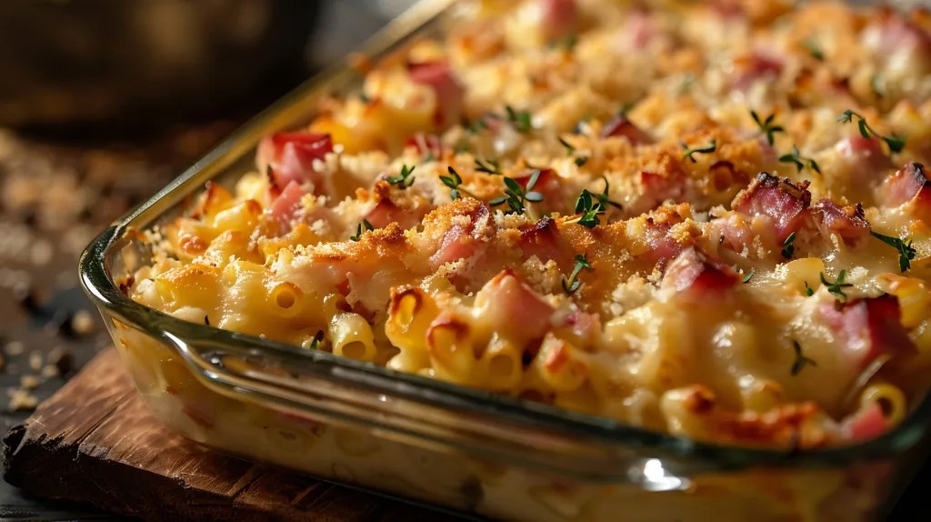 Rezept für Über-Nacht-Schinken-Nudelauflauf