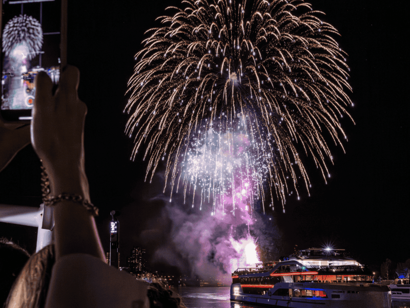Feuerwerk Kölner Lichter 2025 vom Boot aus