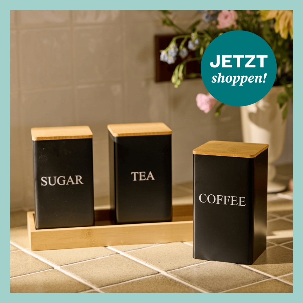 Aufbewahrungsdosen für Kaffee und Tee.