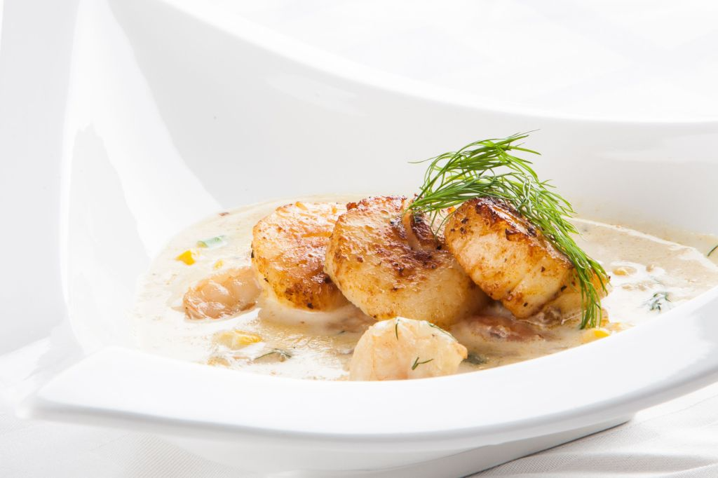 Chicorée-Suppe mit Jakobsmuscheln