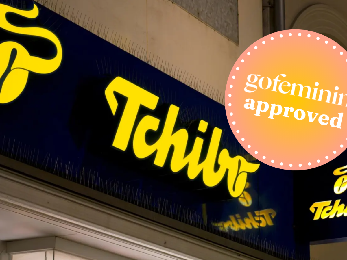 Tchibo Filiale mit gofeminin Logo daneben