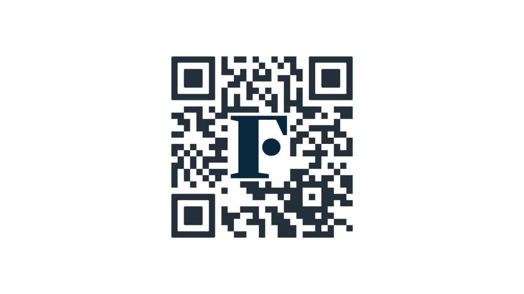 QR-Code Finanztip mit einem gro&szlig;en F in der Mitte. 