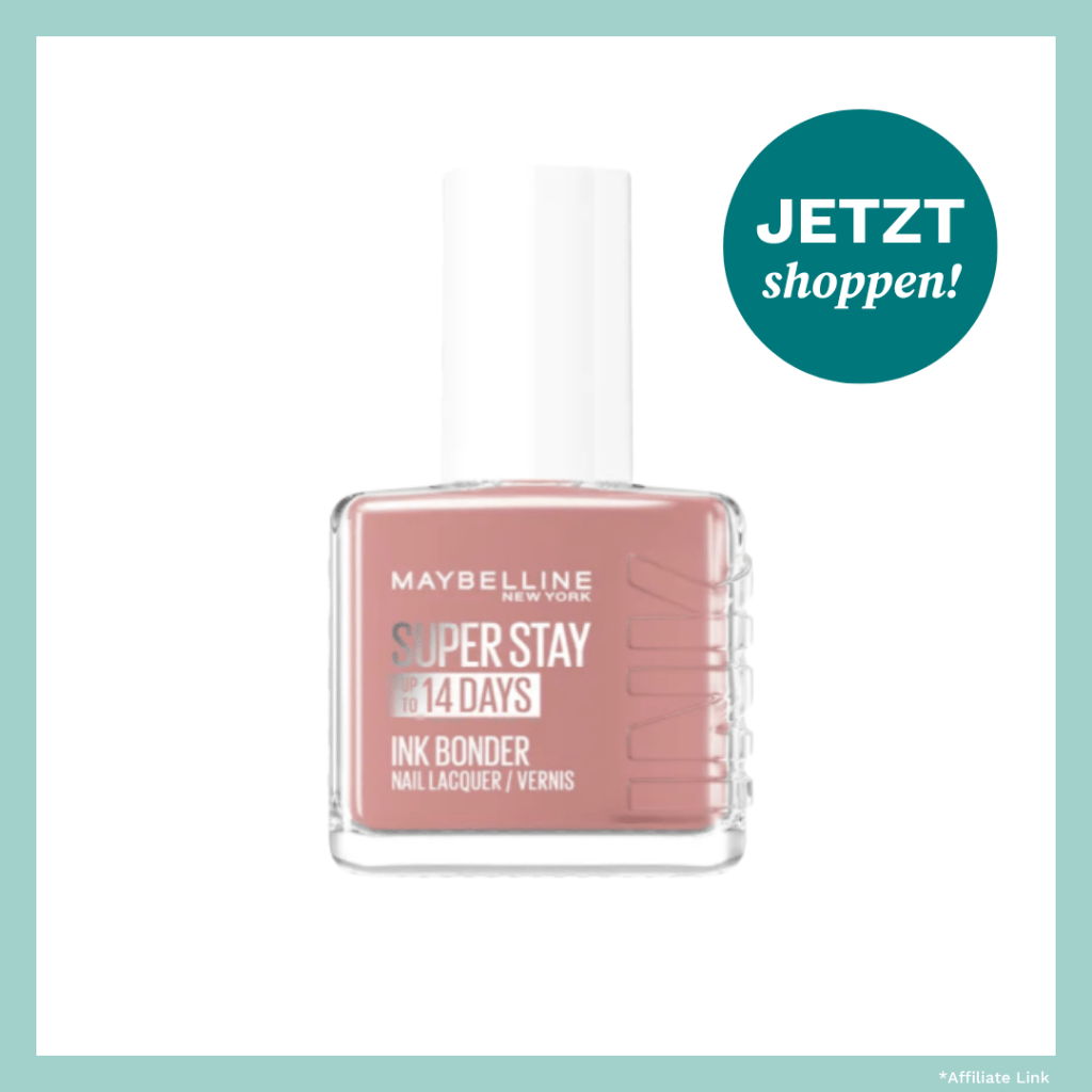 Nagellack-Flasche mit einem hellrosa Farbton.