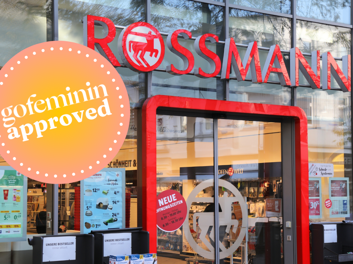 Rossmann Filiale mit gofeminin Logo
