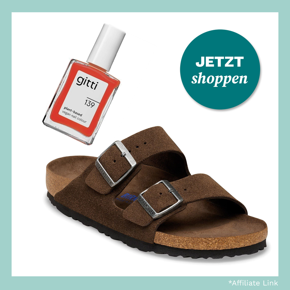 Birkenstock Arizona Braun mit Nagellack Gitti