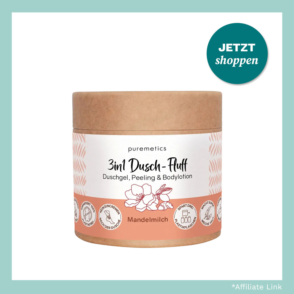 3in1 Dusch-Fluff Mandelmilch mit Zuckerpeeling von puremetics
