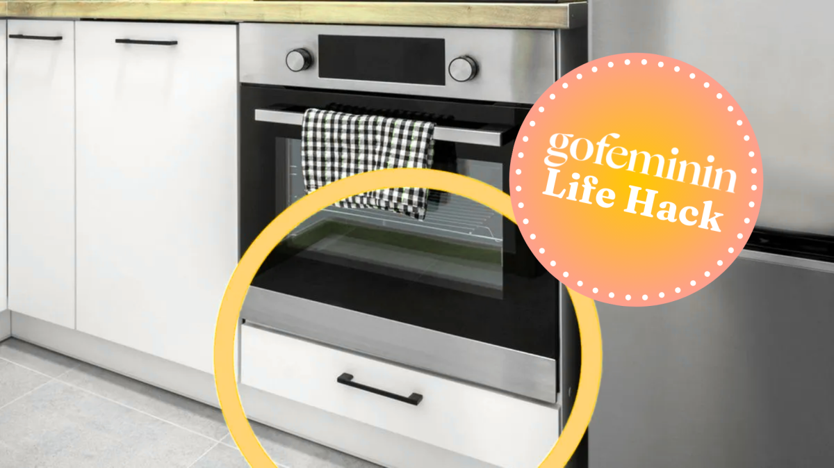 Schublade unter Backofen mit gofeminin Tipp