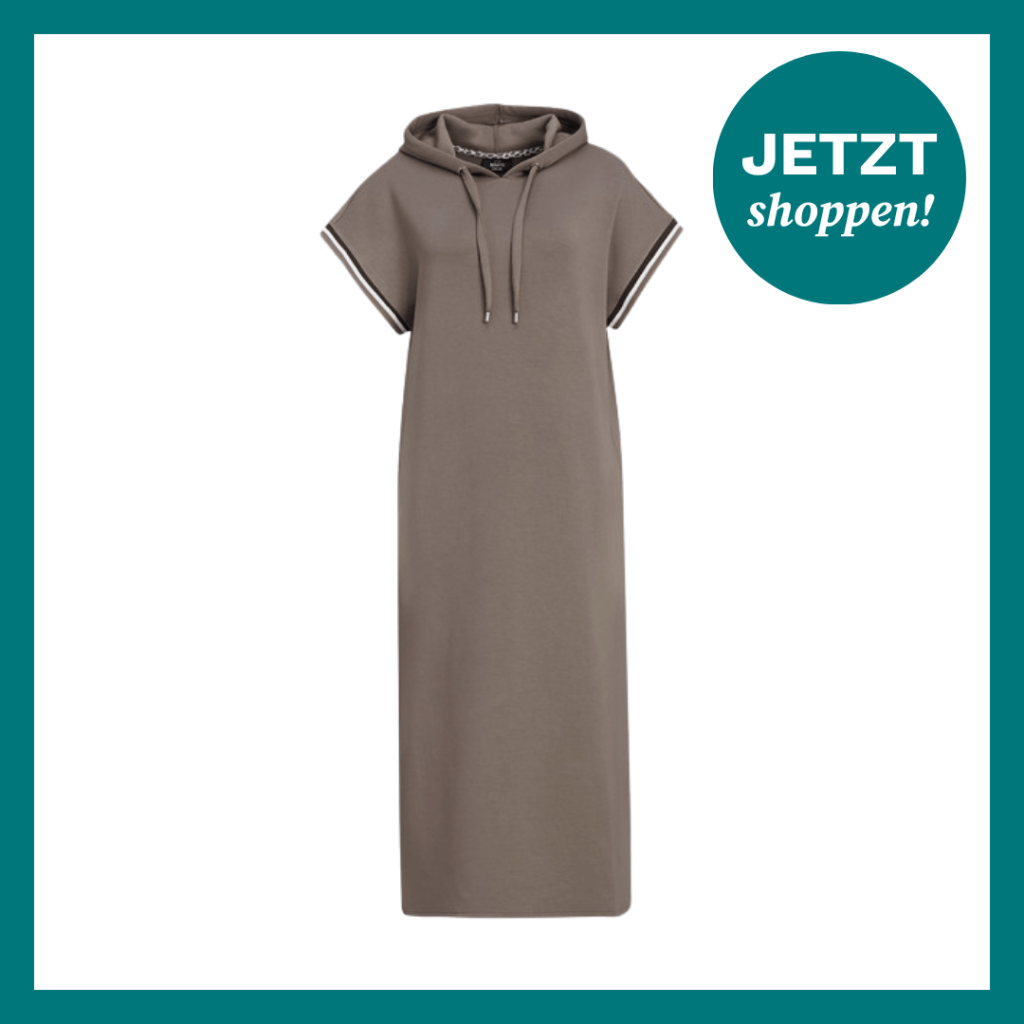 Sweatshirtkleid aus softem Material in der Farbe Taupe