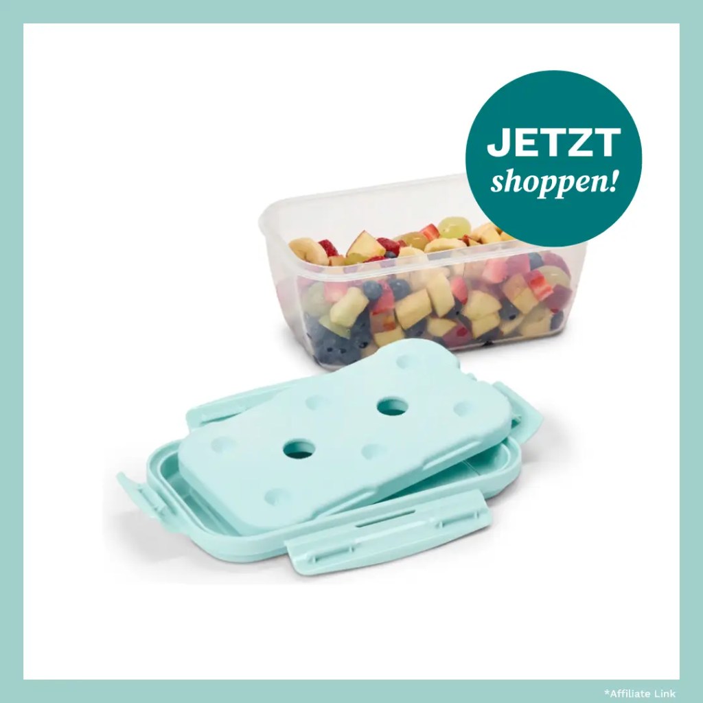 Vorratsdose mit K&uuml;hlakku von Tchibo mit Obstsalat drin